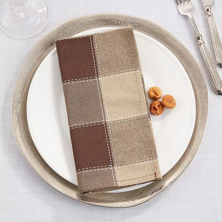 brown_block_stitched_napkins_set_of__3.webp Brown Block Stitched Napkins, Set of 4>Kirklands Home Store