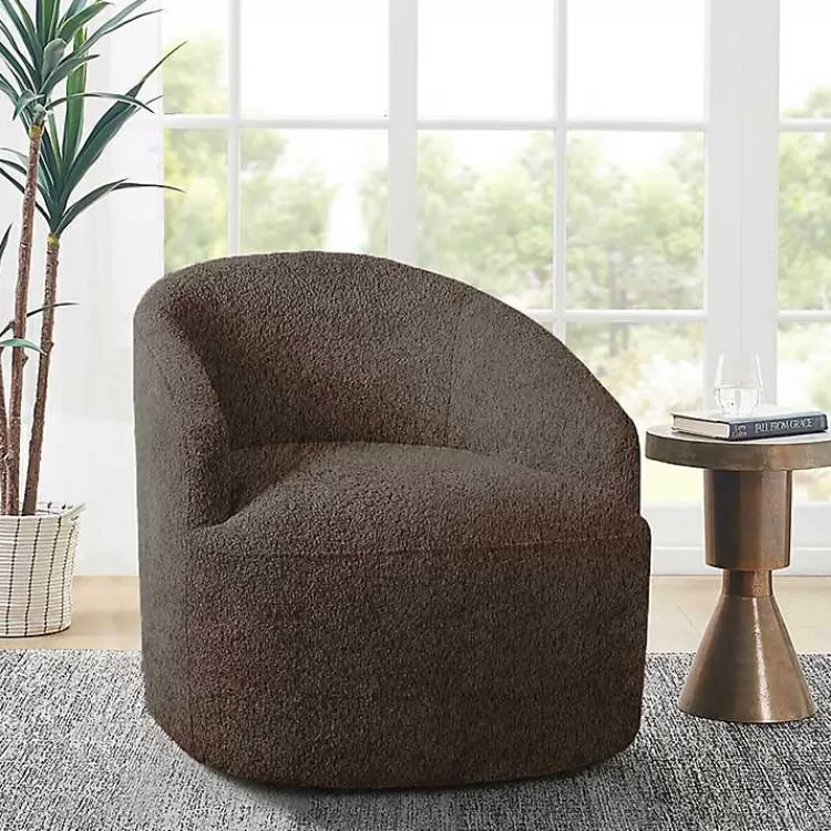 Boucle Barrel Swivel Accent Chair>Kirklands Home Outlet