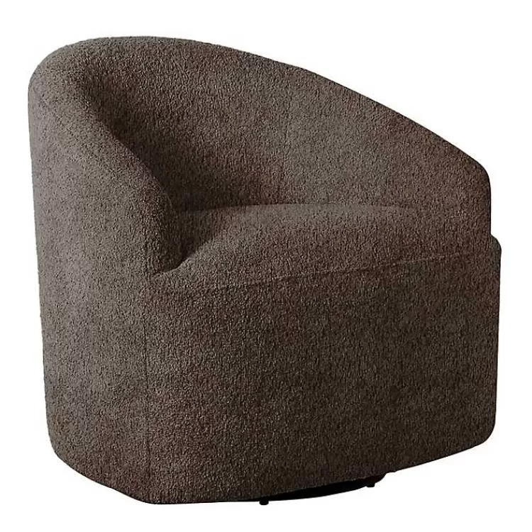 brown_boucle_barrel_swivel_accent_chair_2.webp Boucle Barrel Swivel Accent Chair>Kirklands Home Outlet