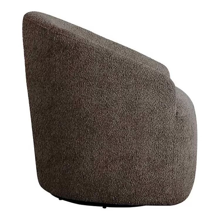 brown_boucle_barrel_swivel_accent_chair_3.webp Boucle Barrel Swivel Accent Chair>Kirklands Home Outlet
