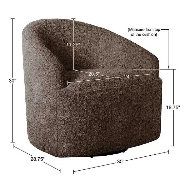 brown_boucle_barrel_swivel_accent_chair_7.webp Boucle Barrel Swivel Accent Chair>Kirklands Home Outlet