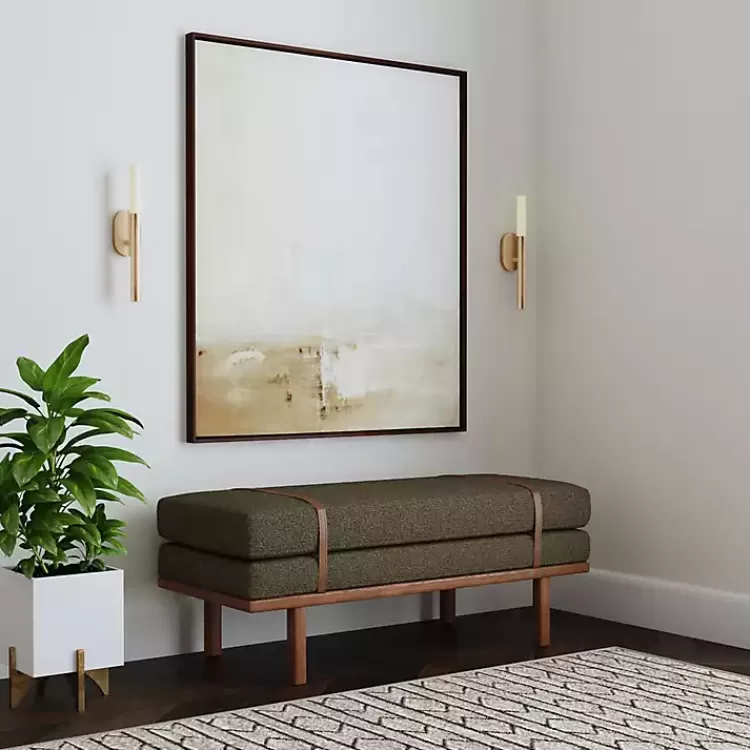 Boucle Faux Leather Bench>Kirklands Home Hot