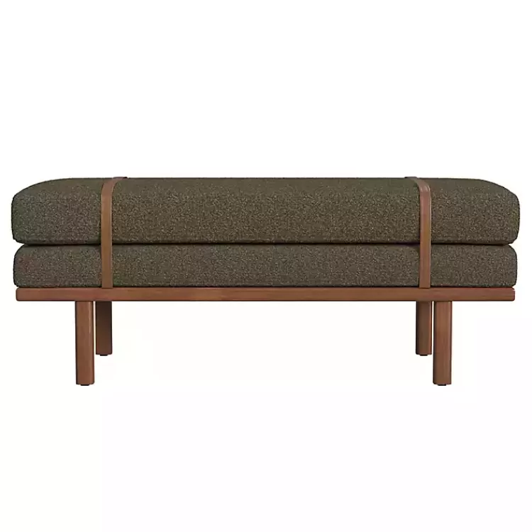 Boucle Faux Leather Bench>Kirklands Home Hot