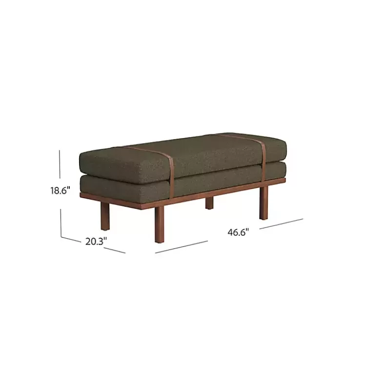 brown_boucle_brown_faux_leather_bench_3.webp Boucle Faux Leather Bench>Kirklands Home Hot