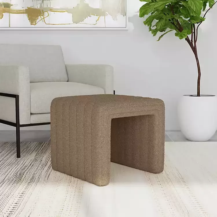 Boucle Channeled Upholstered Ottoman>Kirklands Home Cheap