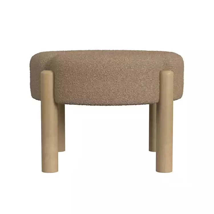 Boucle Natural Wood Ottoman>Kirklands Home Cheap