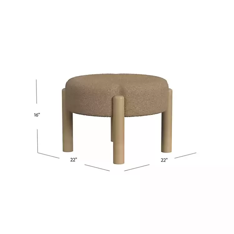 brown_boucle_natural_wood_ottoman_2.webp Boucle Natural Wood Ottoman>Kirklands Home Cheap