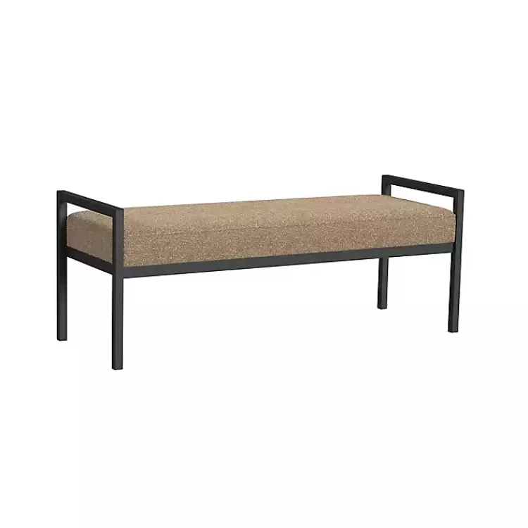 Boucle Upholstered Metal Frame Bench>Kirklands Home New