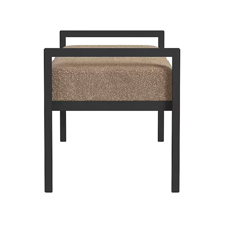 brown_boucle_upholstered_metal_frame_bench_2.webp Boucle Upholstered Metal Frame Bench>Kirklands Home New