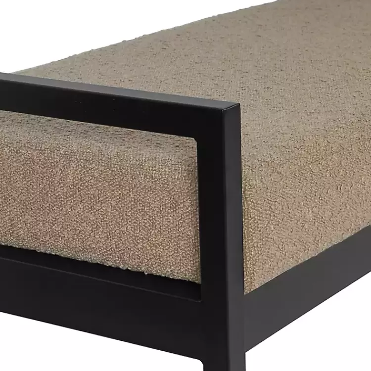 brown_boucle_upholstered_metal_frame_bench_3.webp Boucle Upholstered Metal Frame Bench>Kirklands Home New