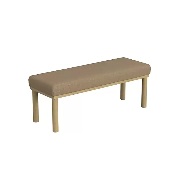 Boucle Upholstered Wood Leg Bench>Kirklands Home Discount