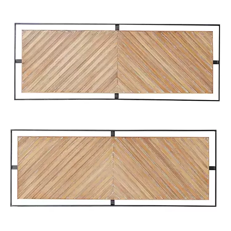 Chevron Wood Wall Plaques, Set of 2>Kirklands Home Fashion
