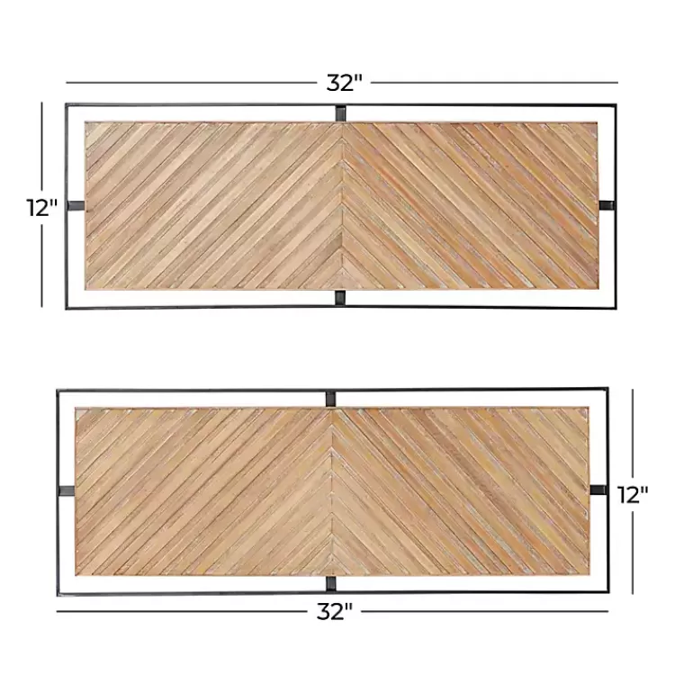brown_chevron_wood_wall_plaques_set_of__6.webp Chevron Wood Wall Plaques, Set of 2>Kirklands Home Fashion