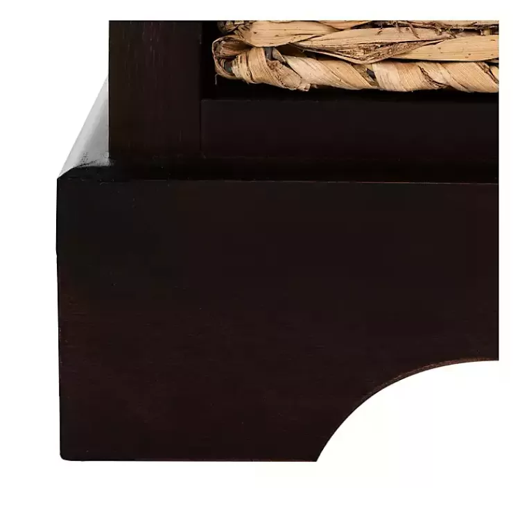 brown_cora_accent_table_with_woven_storage_baskets_4.webp Cora Accent Table with Woven Storage Baskets>Kirklands Home Store