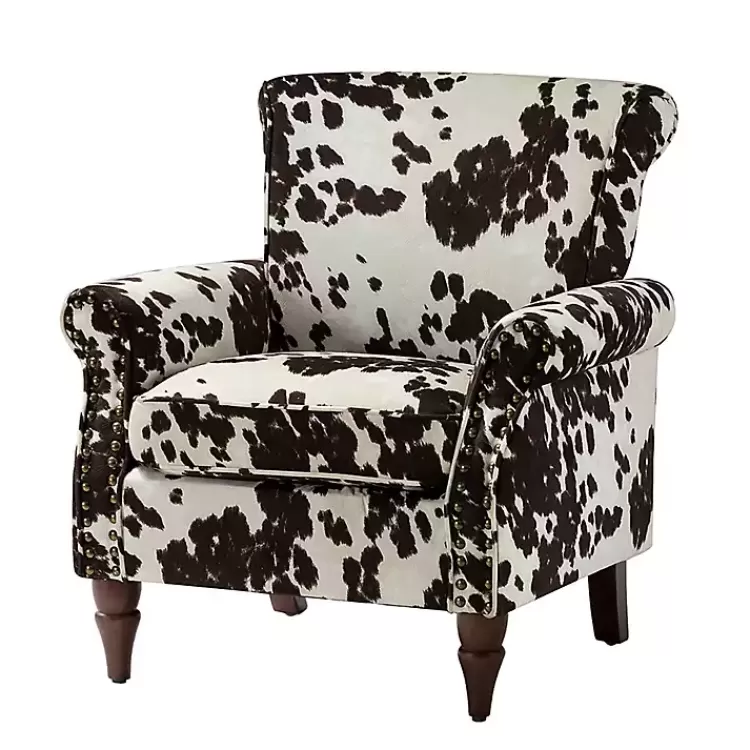 Brown Cow Print Upholstered Accent Chair>Kirklands Home Clearance