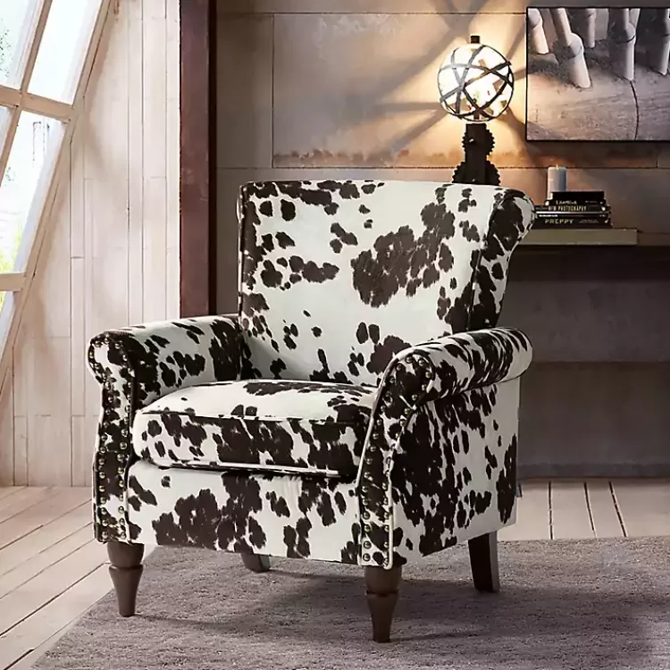 Brown Cow Print Upholstered Accent Chair>Kirklands Home Clearance