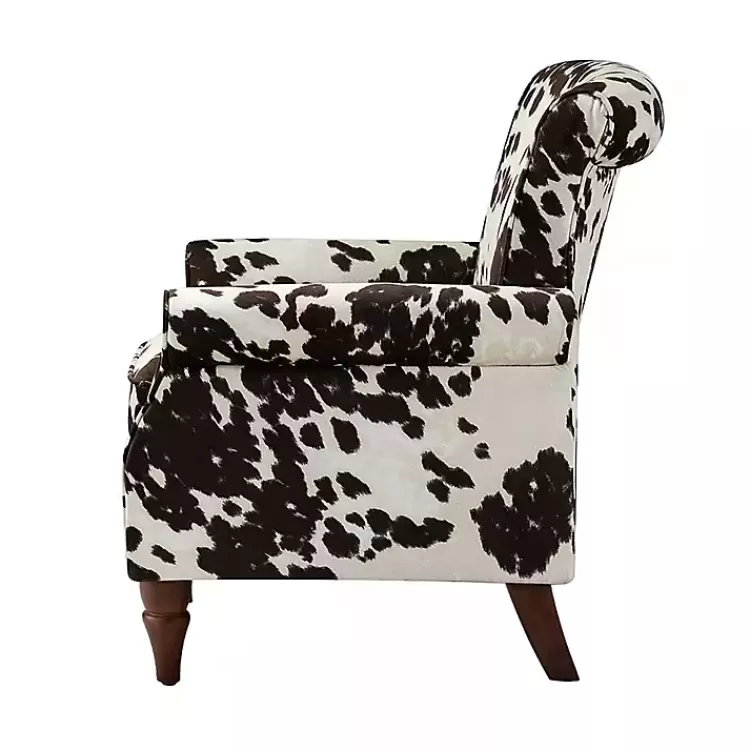 brown_cow_print_upholstered_accent_chair_2.webp Brown Cow Print Upholstered Accent Chair>Kirklands Home Clearance