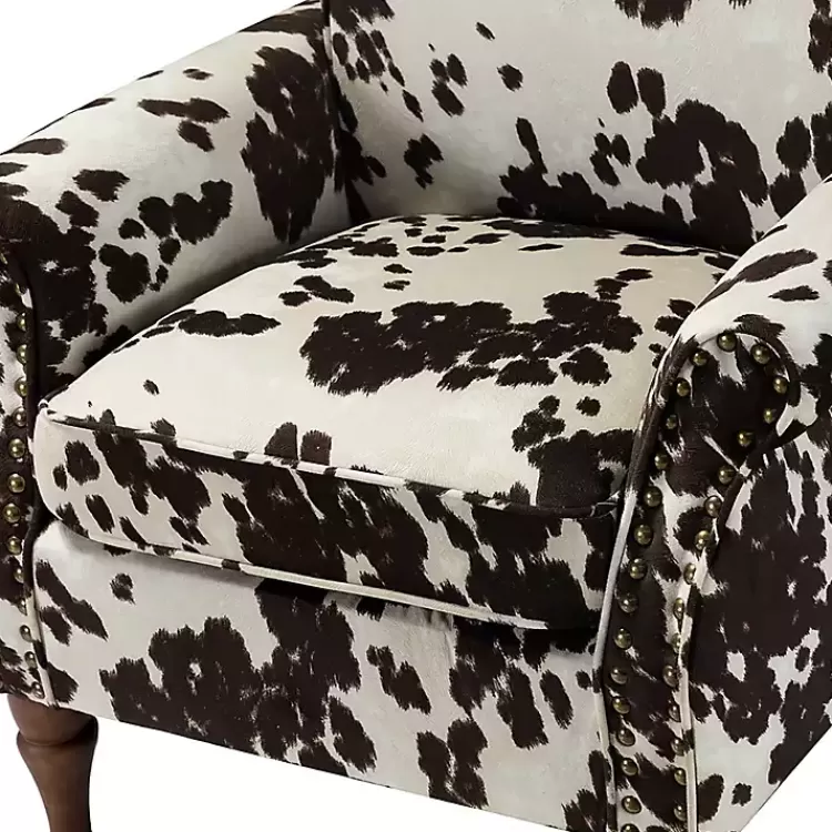 brown_cow_print_upholstered_accent_chair_5.webp Brown Cow Print Upholstered Accent Chair>Kirklands Home Clearance