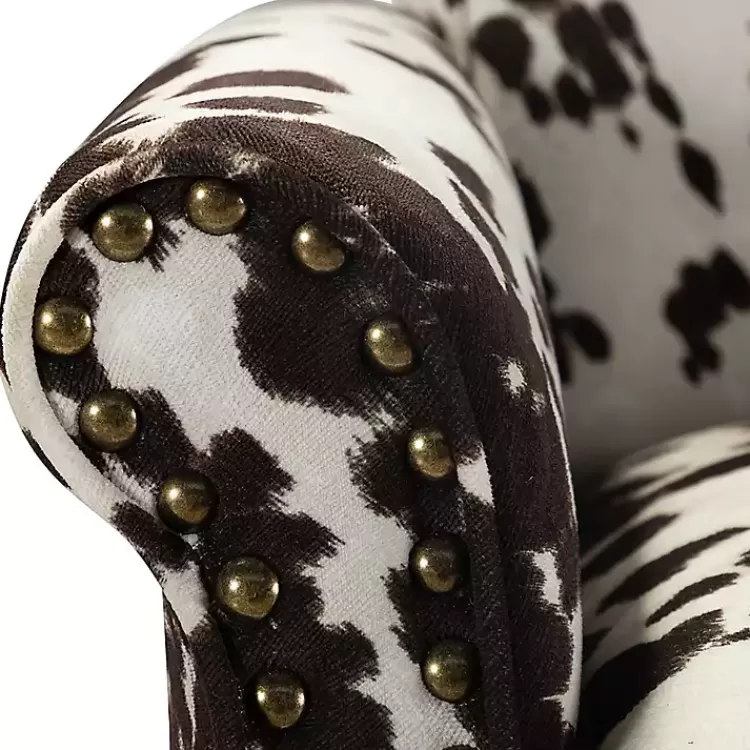 brown_cow_print_upholstered_accent_chair_7.webp Brown Cow Print Upholstered Accent Chair>Kirklands Home Clearance