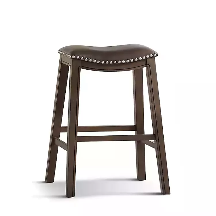 Ella Saddle Bar Stool with Nailhead Trim>Kirklands Home Sale