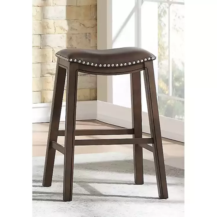 Ella Saddle Bar Stool with Nailhead Trim>Kirklands Home Sale