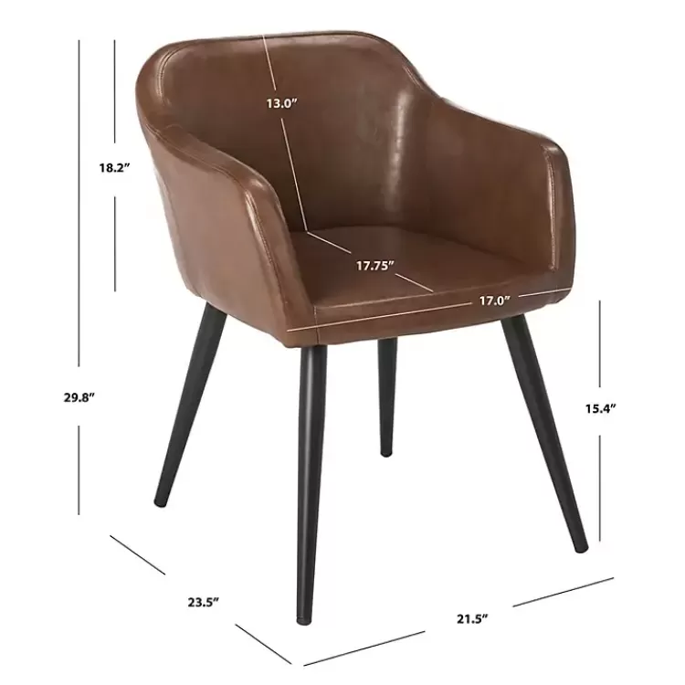 brown_faux_leather_adalena_accent_chair_2.webp Faux Leather Adalena Accent Chair>Kirklands Home Clearance
