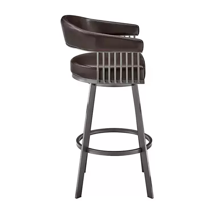 brown_faux_leather_chelsea_swivel_bar_stool_2.webp Faux Leather Chelsea Swivel Bar Stool>Kirklands Home New