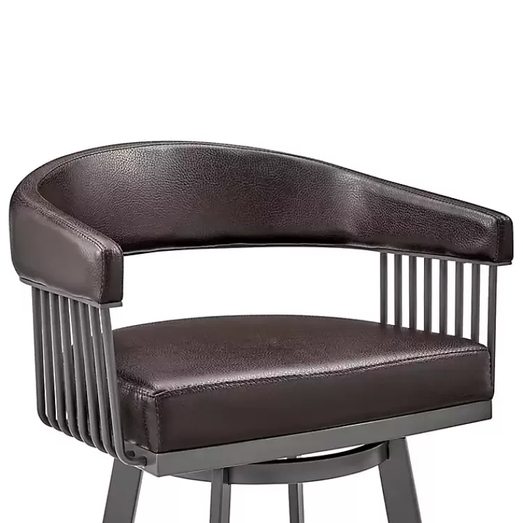 brown_faux_leather_chelsea_swivel_bar_stool_4.webp Faux Leather Chelsea Swivel Bar Stool>Kirklands Home New