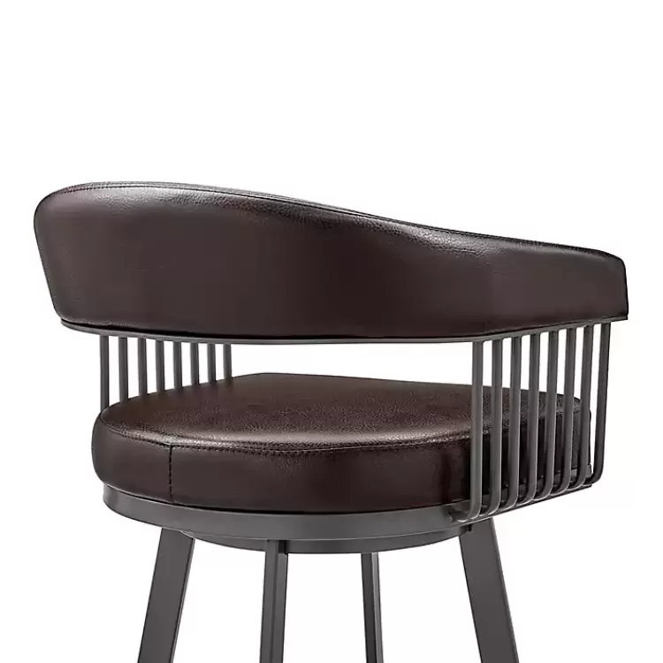 brown_faux_leather_chelsea_swivel_bar_stool_5.webp Faux Leather Chelsea Swivel Bar Stool>Kirklands Home New