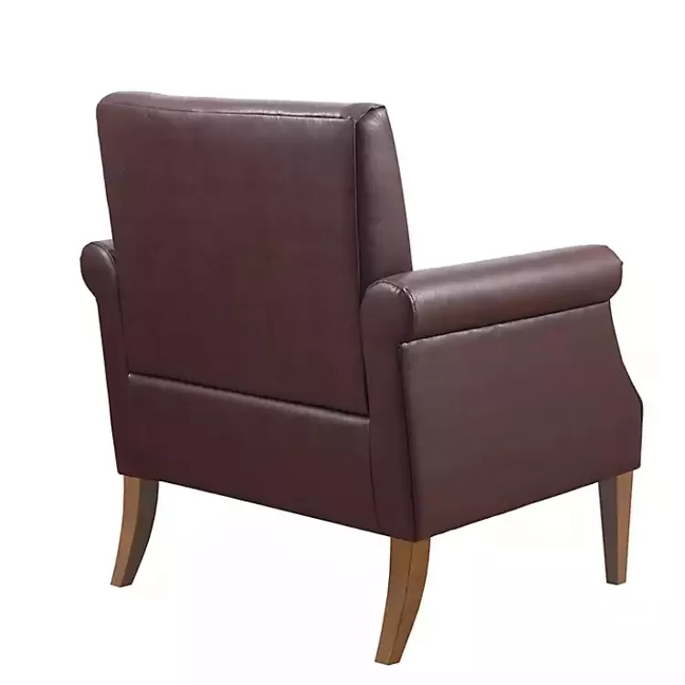 brown_faux_leather_classic_accent_chair_4.webp Faux Leather Classic Accent Chair>Kirklands Home Flash Sale