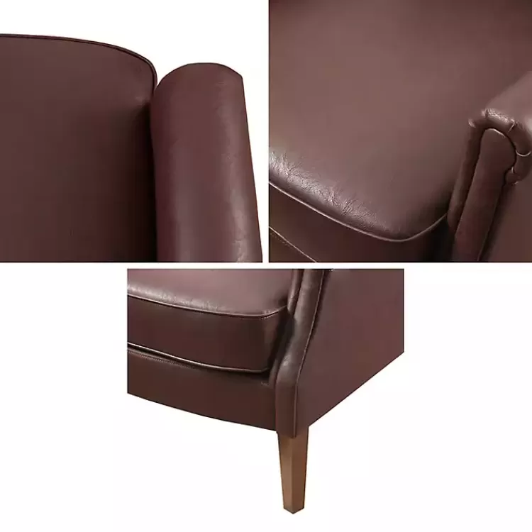 brown_faux_leather_classic_accent_chair_5.webp Faux Leather Classic Accent Chair>Kirklands Home Flash Sale