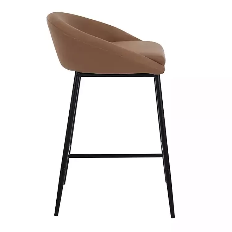 brown_faux_leather_low_counter_stools_set_of__2.webp Faux Leather Low Counter Stools, Set of 2>Kirklands Home Hot