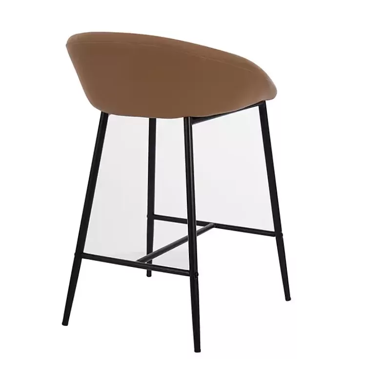 brown_faux_leather_low_counter_stools_set_of__3.webp Faux Leather Low Counter Stools, Set of 2>Kirklands Home Hot