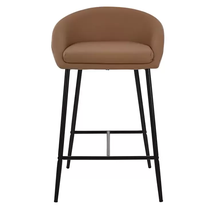 brown_faux_leather_low_counter_stools_set_of__5.webp Faux Leather Low Counter Stools, Set of 2>Kirklands Home Hot