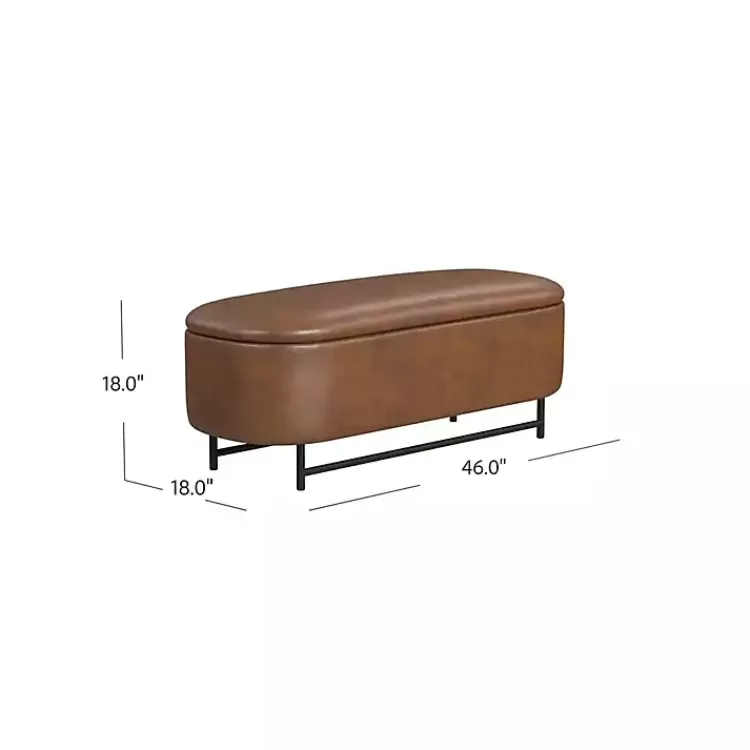 brown_faux_leather_metal_storage_bench_3.webp Faux Leather Metal Storage Bench>Kirklands Home Sale