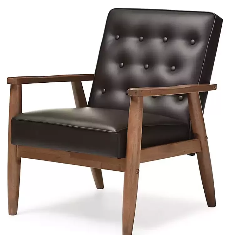 Faux Leather Mid-Century Modern Accent Chair>Kirklands Home Cheap