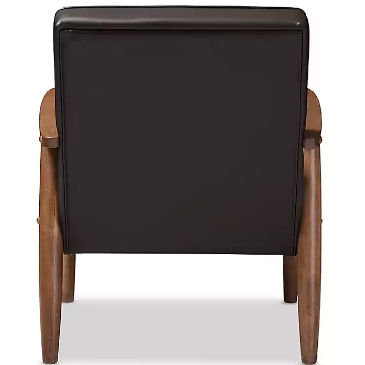 brown_faux_leather_midcentury_modern_accent_chair_3.webp Faux Leather Mid-Century Modern Accent Chair>Kirklands Home Cheap