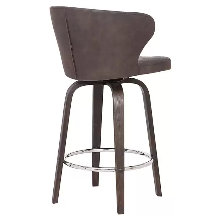 brown_faux_leather_mynette_swivel_stool__in_3.webp Faux Leather Mynette Swivel Stool, 40 in.>Kirklands Home Cheap