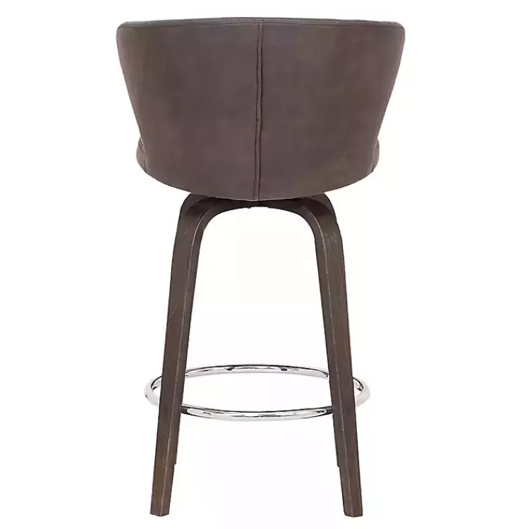 brown_faux_leather_mynette_swivel_stool__in_4.webp Faux Leather Mynette Swivel Stool, 40 in.>Kirklands Home Cheap
