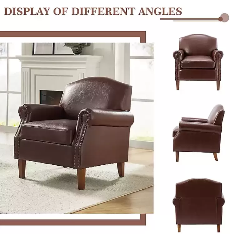 brown_faux_leather_nailhead_taylor_armchair_3.webp Faux Leather Nailhead Taylor Armchair>Kirklands Home New