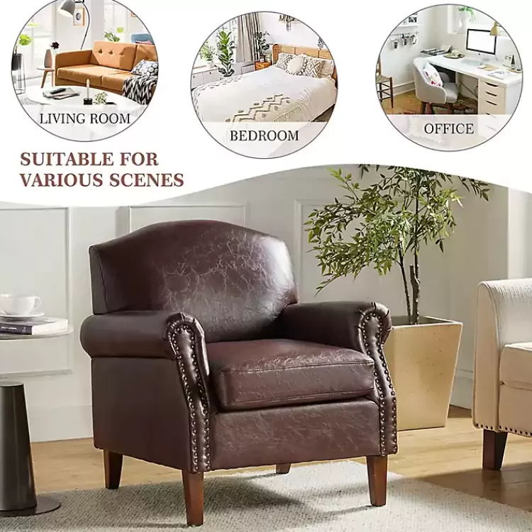 brown_faux_leather_nailhead_taylor_armchair_7.webp Faux Leather Nailhead Taylor Armchair>Kirklands Home New
