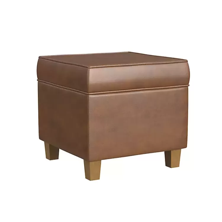 brown_faux_leather_square_storage_ottoman_2.webp Faux Leather Square Storage Ottoman>Kirklands Home Hot