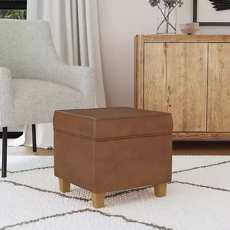brown_faux_leather_square_storage_ottoman_4.webp Faux Leather Square Storage Ottoman>Kirklands Home Hot