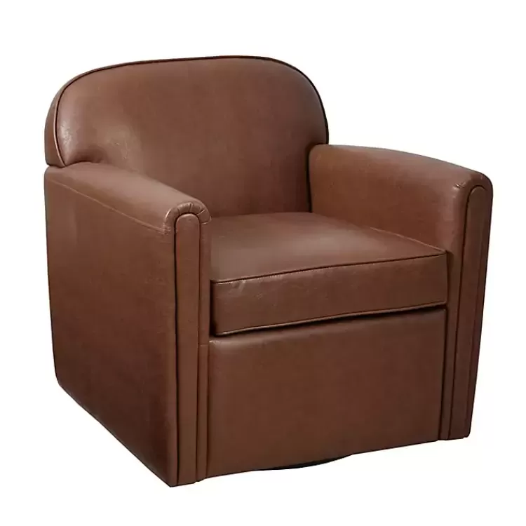 Faux Leather Swivel Club Chair>Kirklands Home Best