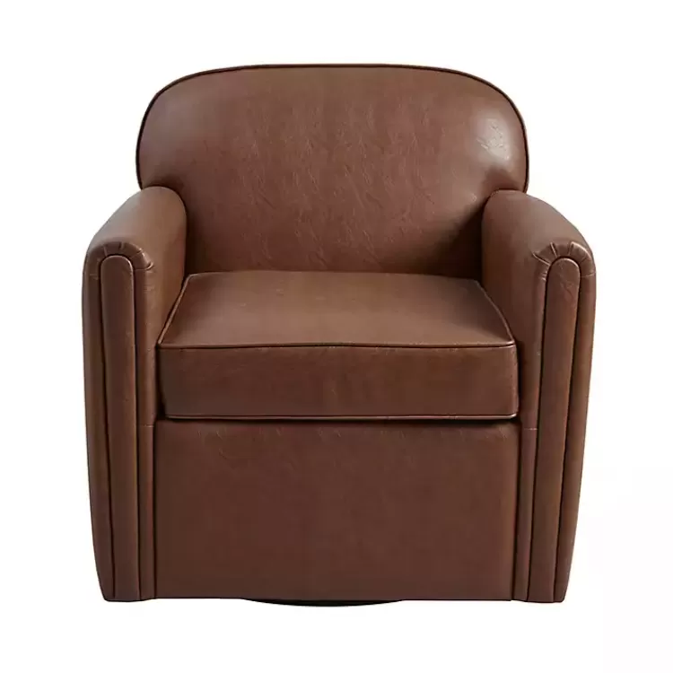 brown_faux_leather_swivel_club_chair_4.webp Faux Leather Swivel Club Chair>Kirklands Home Best