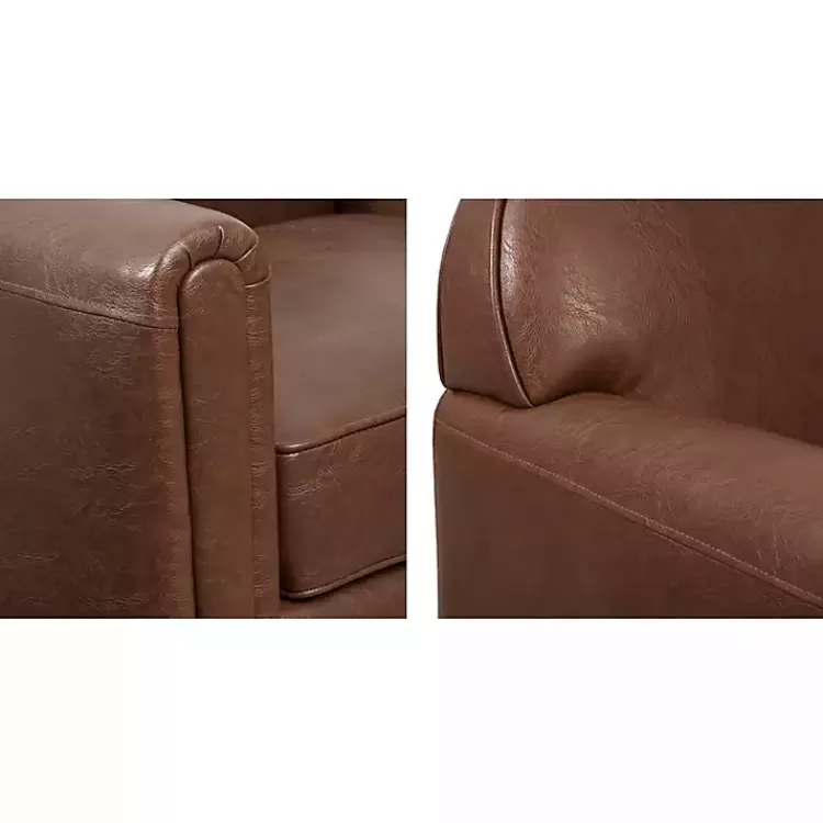 brown_faux_leather_swivel_club_chair_7.webp Faux Leather Swivel Club Chair>Kirklands Home Best