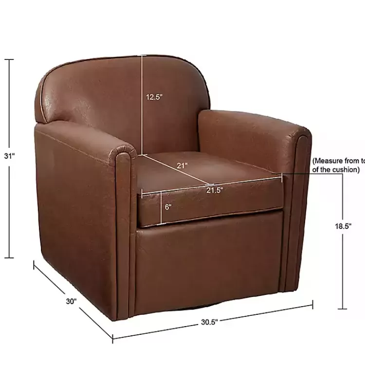brown_faux_leather_swivel_club_chair_9.webp Faux Leather Swivel Club Chair>Kirklands Home Best
