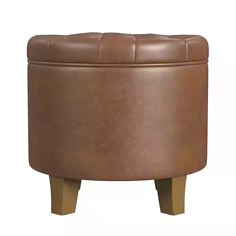 Faux Leather Tufted Storage Ottoman>Kirklands Home Shop