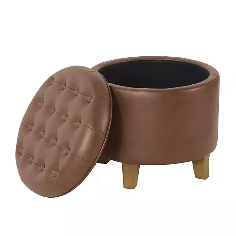 brown_faux_leather_tufted_storage_ottoman_4.webp Faux Leather Tufted Storage Ottoman>Kirklands Home Shop