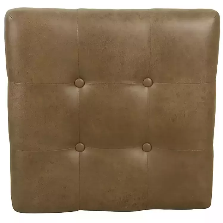 brown_faux_leather_tufted_xframe_bench_4.webp Faux Leather Tufted X-Frame Bench>Kirklands Home Online